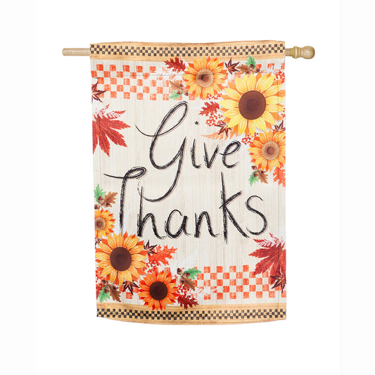Give Thanks House Suede Flag
