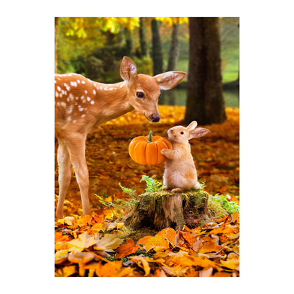 Faun And Bunny Suede Garden Flag