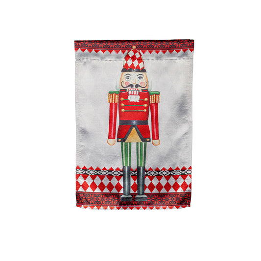 Christmas Nutcracker Lustre Garden Flag