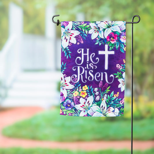 Spring Flowers Easter Cross Garden Suede Flag