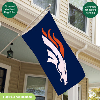 Denver Broncos Single Sided Flag with 2 Grommets, 3'x5'