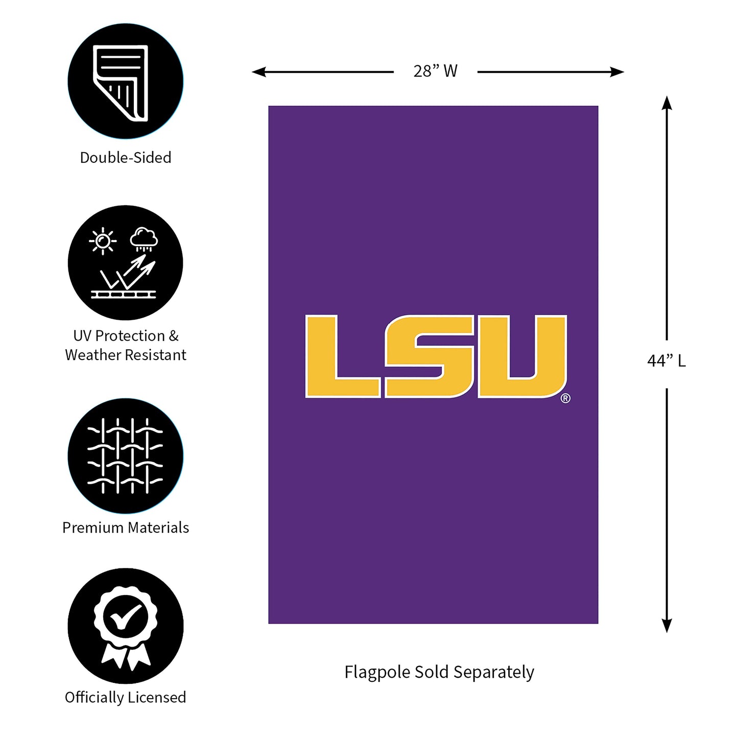Applique Flag, Reg, Louisiana State University