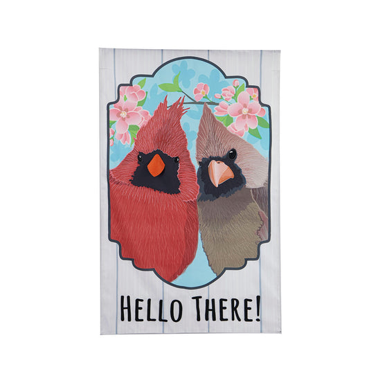 Friendly Cardinals House Linen Flag