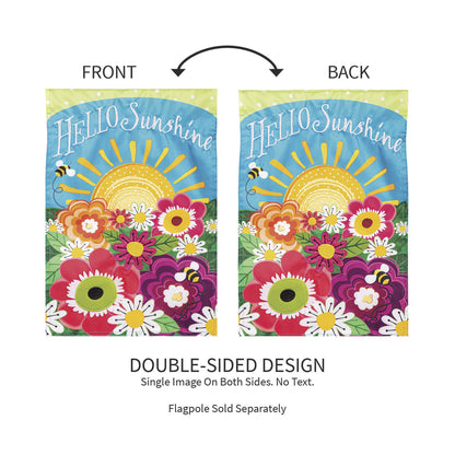Hello Sunshine Applique Garden Flag