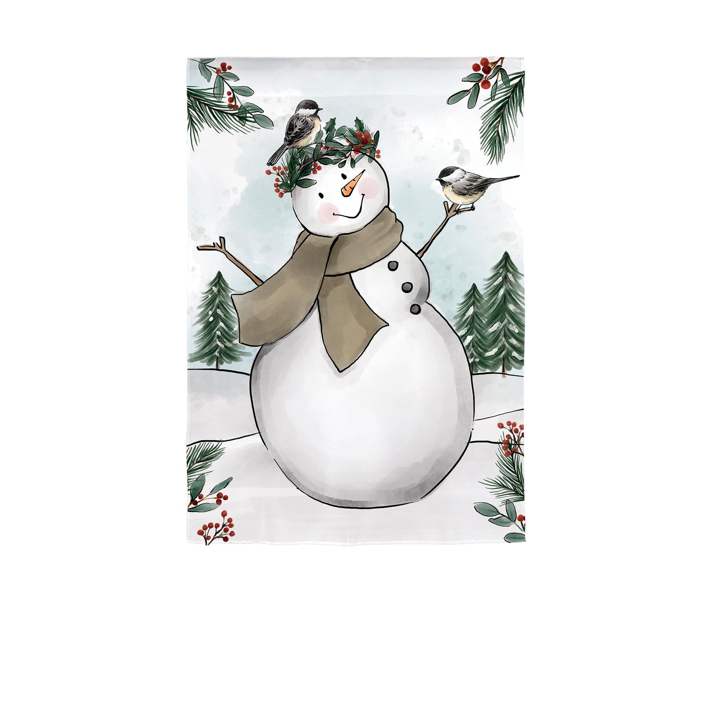 Snowman Applique Garden Flag