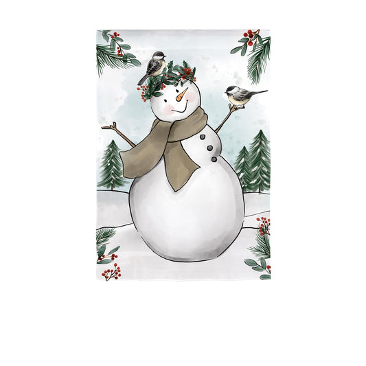 Snowman Applique Garden Flag