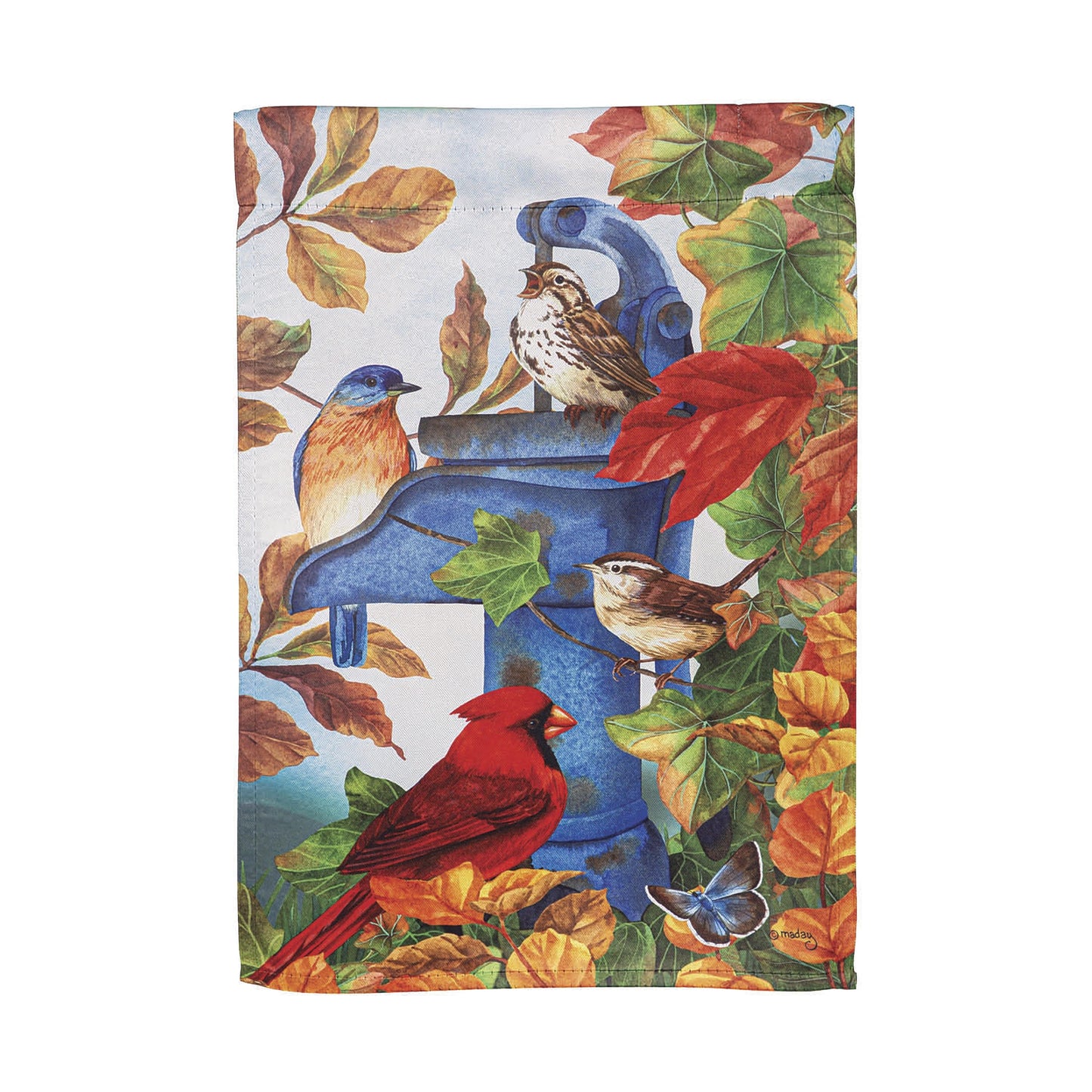 Where Birds Gather Suede Garden Flag