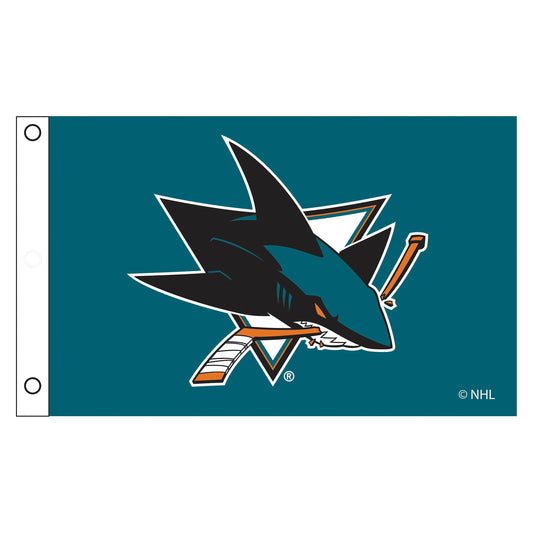 San Jose Sharks Single Sided Flag w/ 2 Grommets, 3'x5'