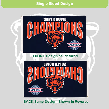 Chicago Bears Superbowl XX Champions Football 3x5 Flag