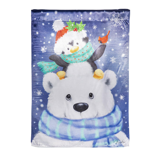 Polar Bear and Friends Lustre House Flag