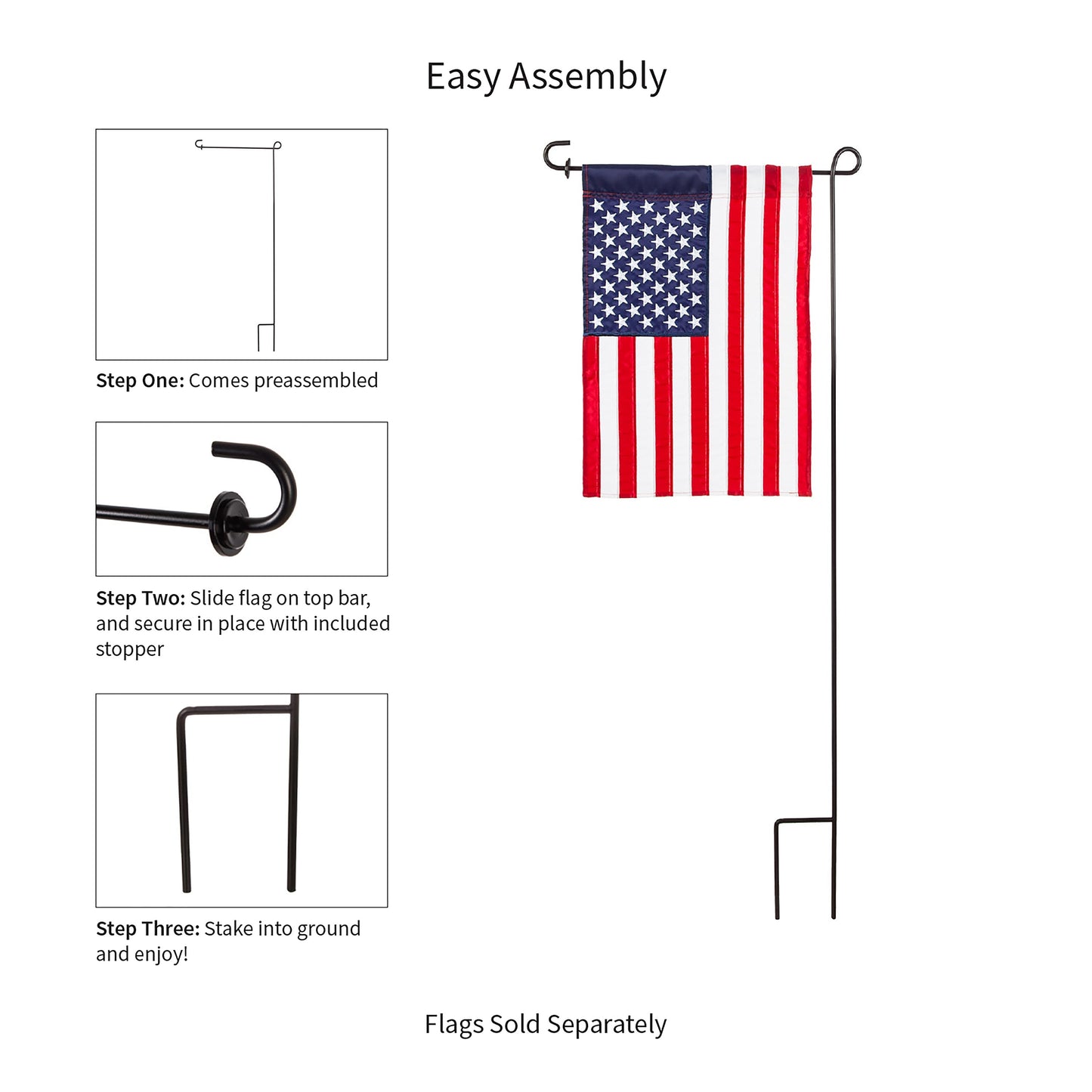 Garden Flag Stand, Black