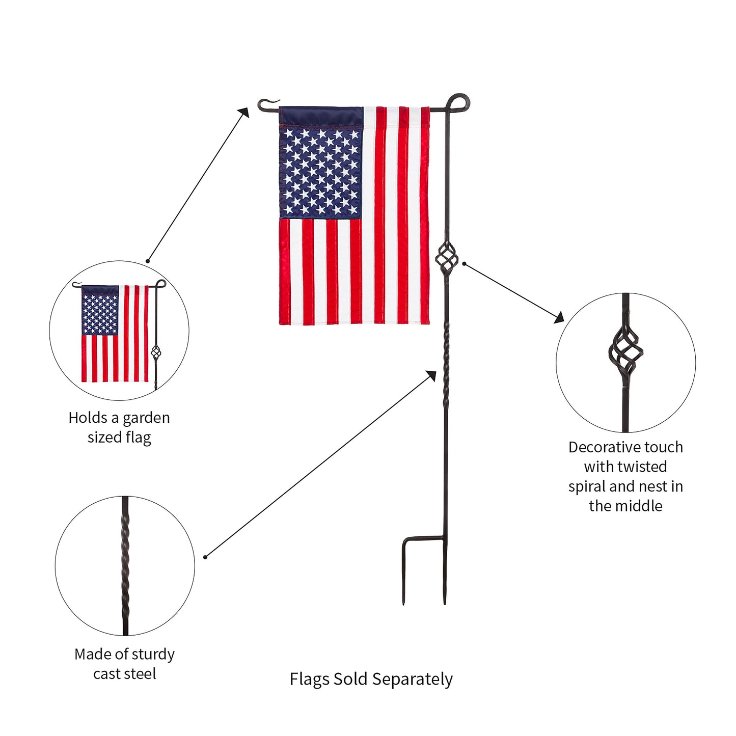 Cast Steel Garden Flag Stand