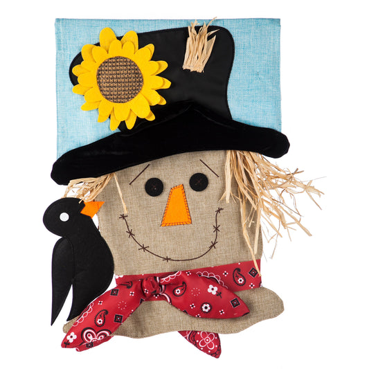 Scarecrow Season Garden Burlap Flag