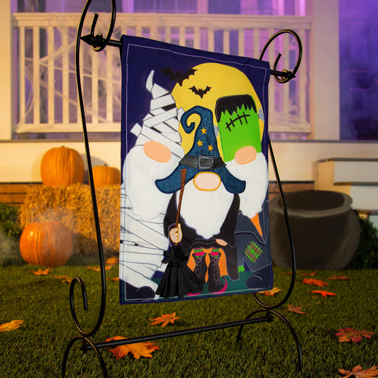 Trick or Treat Gnomes Garden Linen Flag