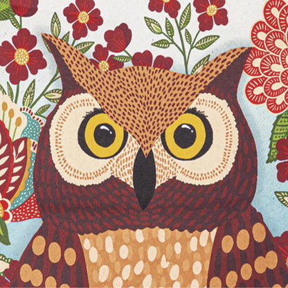 Fall Owl Welcome Garden Suede Flag