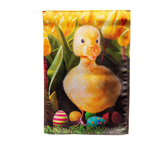 Duckling and Tulips Lustre House Flag