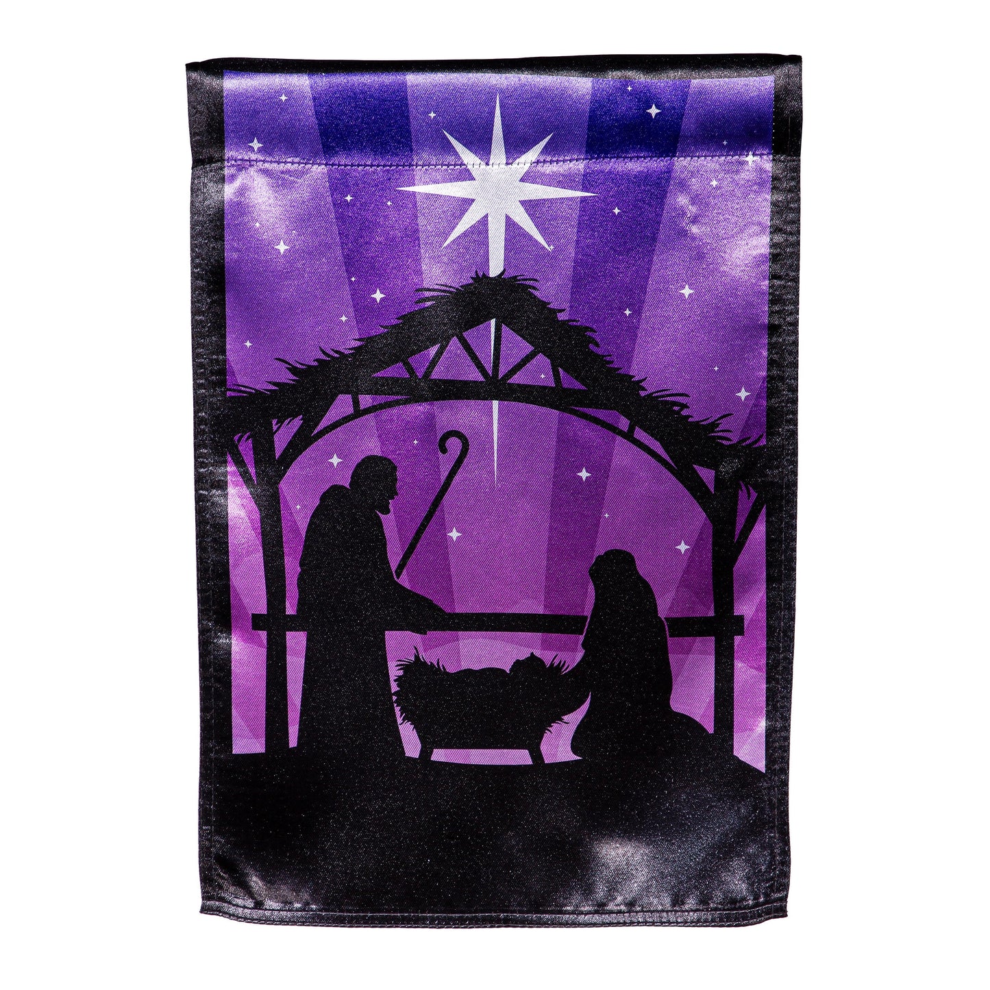 Nativity Reversible Lustre Garden Flag