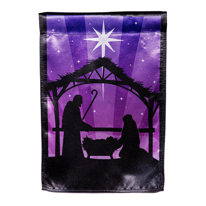 Nativity Reversible Lustre Garden Flag