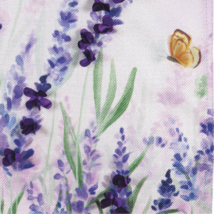 Hello Spring Lavender Burlap Garden Flag