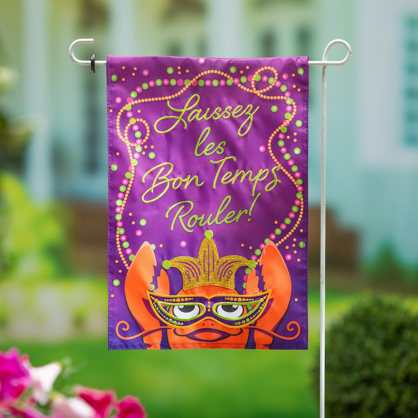 Let the Good Times Roll Applique Garden Flag