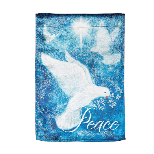 Dove Piece Trio Lustre Garden Flag