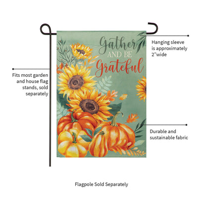 Grateful Gatherings Suede Garden Flag