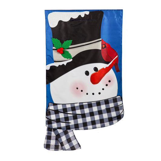 Snowman and Friend House Applique Flag