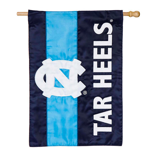 Double-Sided Embellished NCAA College Team Pride Applique House Flag, Univ of North Carolina