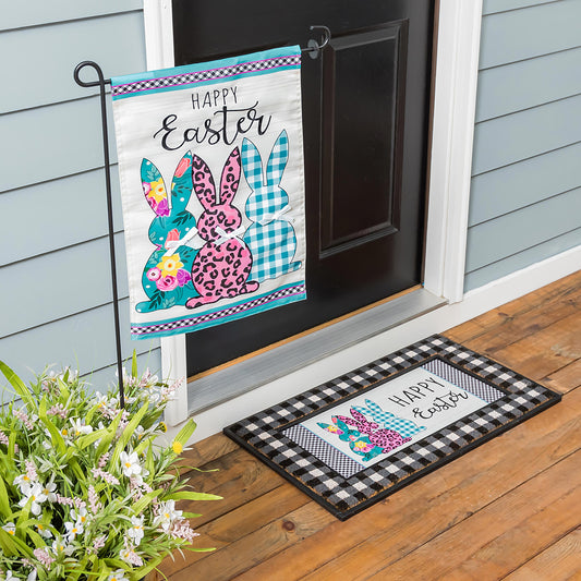 Bright Bunnies House Applique Flag