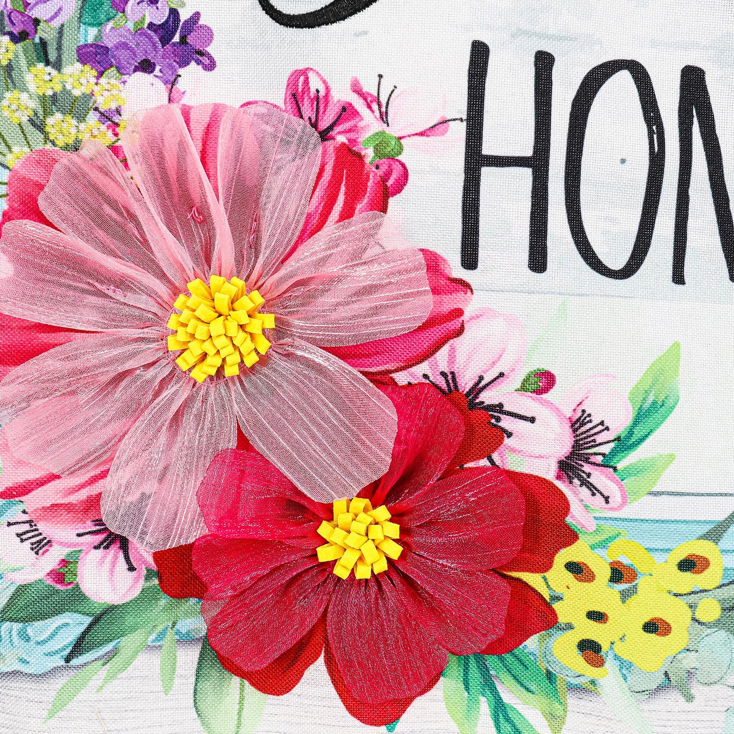 Home Sweet Home Frame Garden Linen Flag