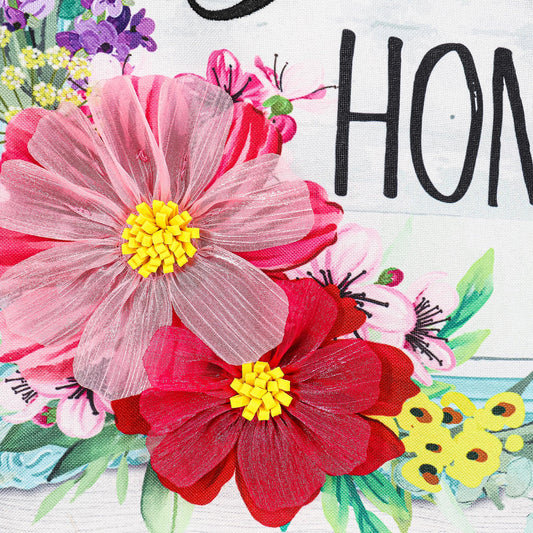 Home Sweet Home Frame Garden Linen Flag