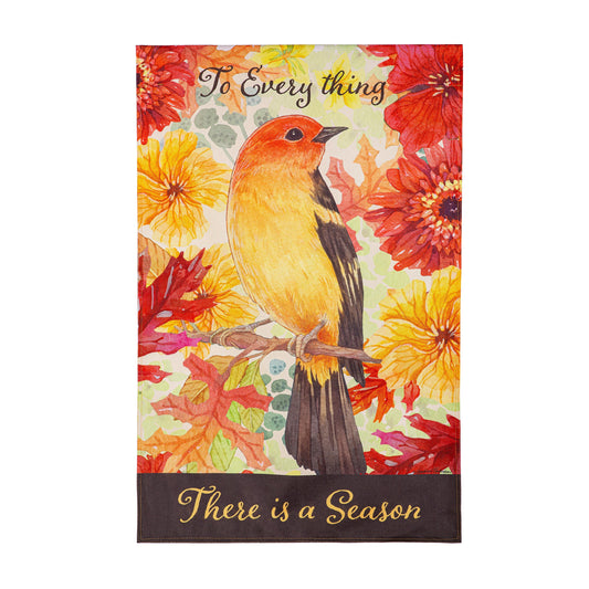 Changing Seasons Bird Burlap House Flag