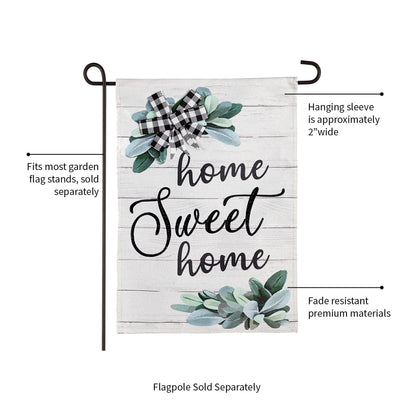 Home Sweet Home Eucalyptus Garden Burlap Flag