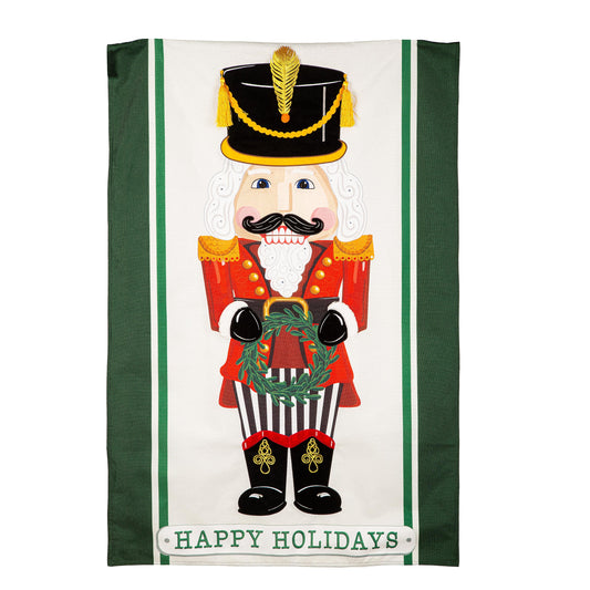 Nutcracker Suite Estate Size Embellished Burlap Flag