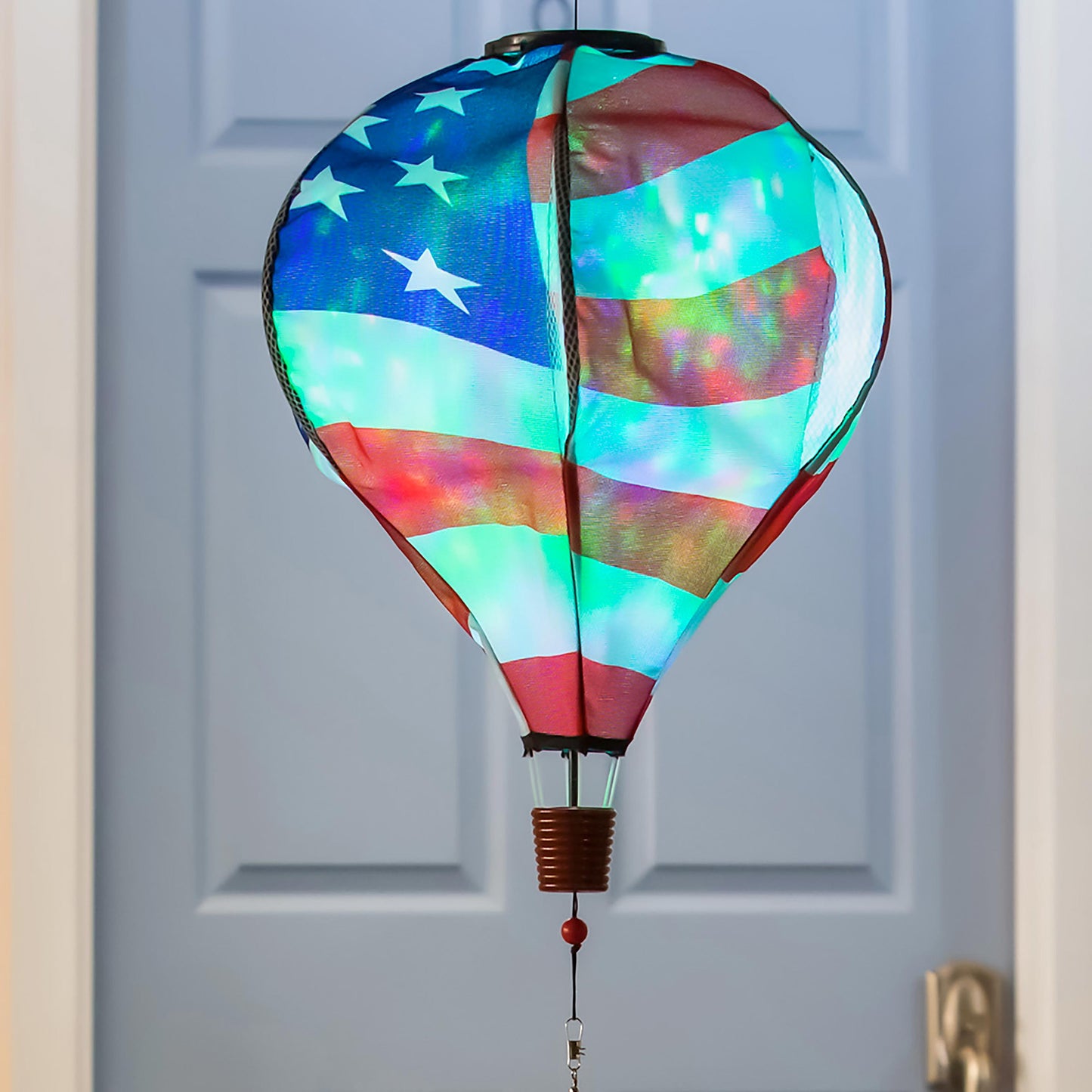 Waving American Flag Animated Lit Balloon Spinner