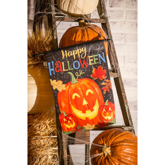 Haunted Halloween Garden Suede Flag