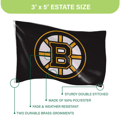 Boston Bruins Single Sided Flag with 2 Grommets, 3'x5'
