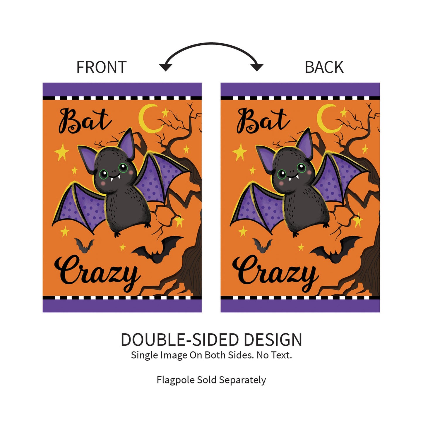 Gone Batty Applique Garden Flag