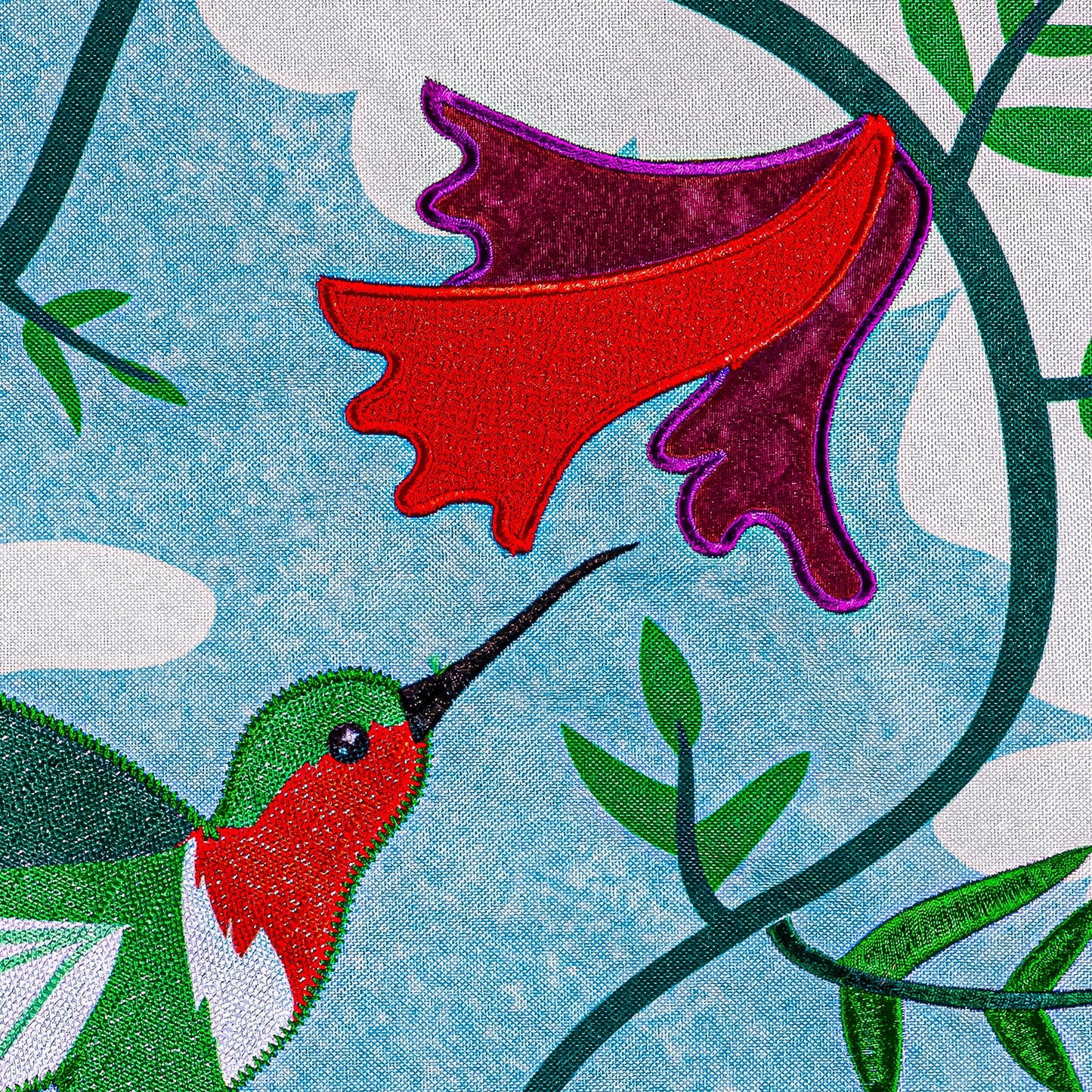 Hummingbird Applique House Flag