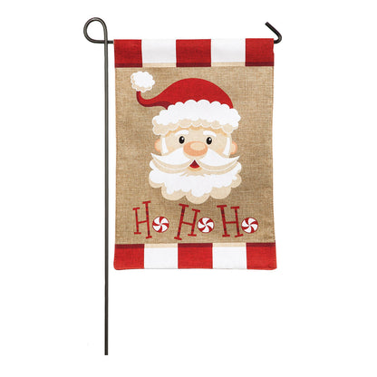 Santa Ho Ho Ho Garden Burlap Flag and Sassafras Mat Set (14B8723ECM+431138)