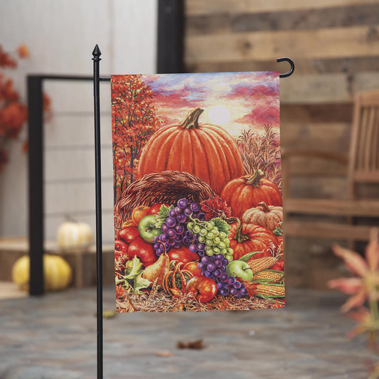 Plentiful Harvest Suede Garden Flag