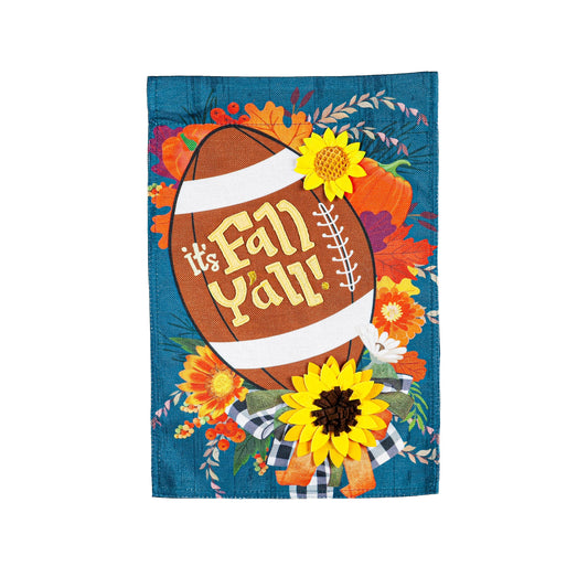 Fall Football Garden Burlap Flag