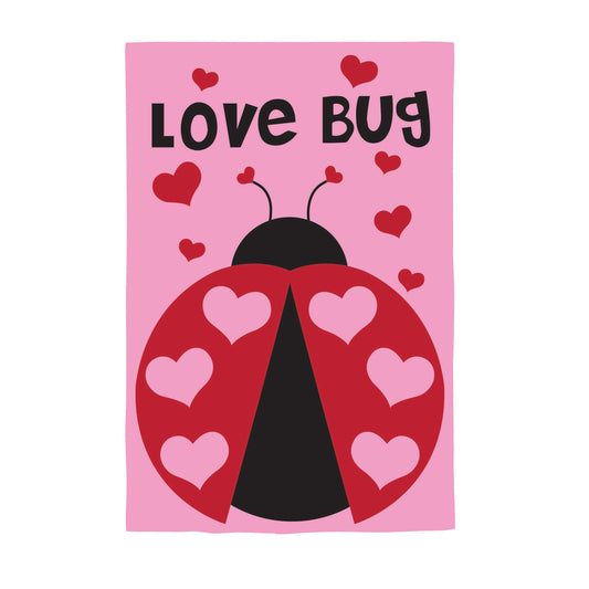 Love Bug Aplique Garden Flag