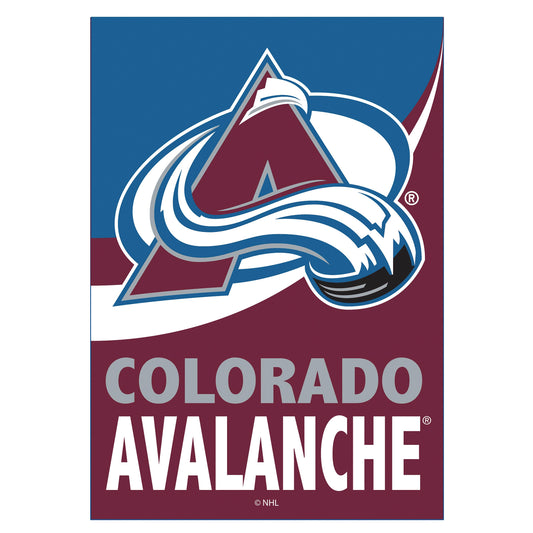 Colorado Avalanche Burlap Flag House Size