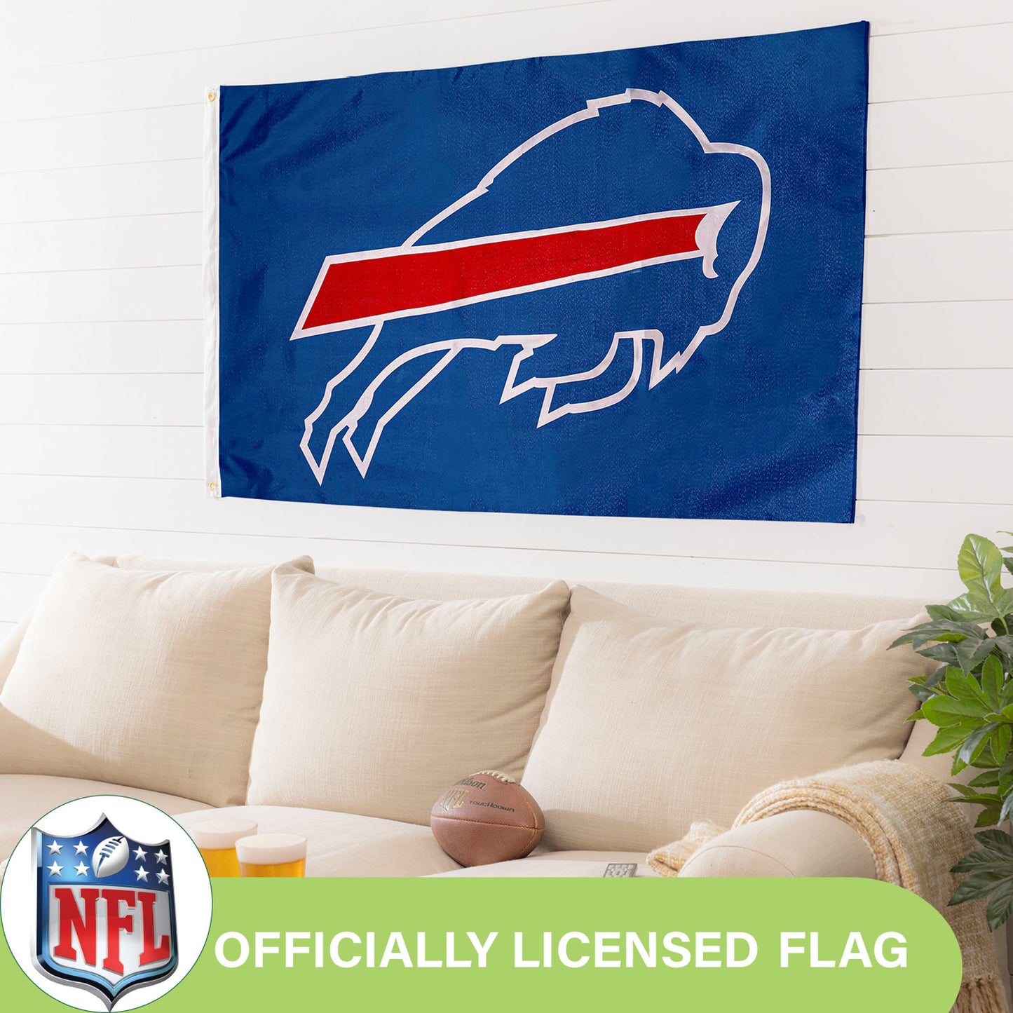 Buffalo Bills Single Sided Estate Flag with 2 Grommets, 3'x5'
