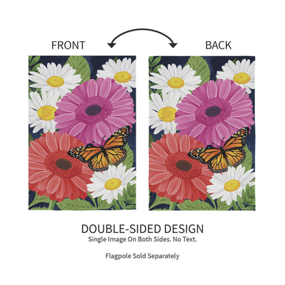 Gerbera Daisy Burlap Garden Flag