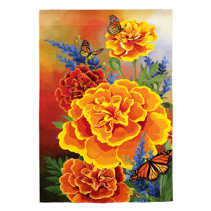 Mariposa Melody Burlap House Flag