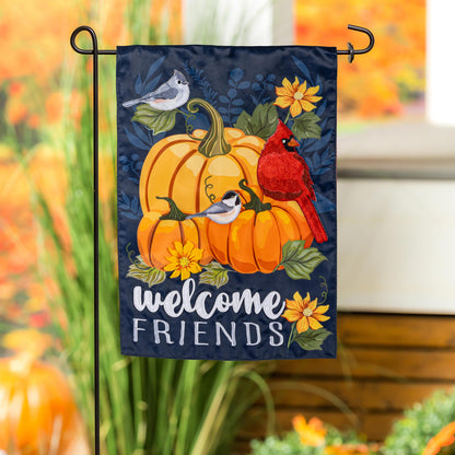 Welcome Friends of Fall  Applique Garden Flag