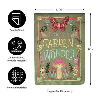Garden of Wonder Suede Garden Flag