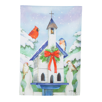 Christmas Birdhouse Suede House Flag